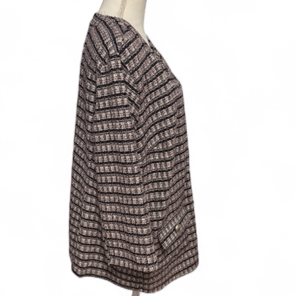 Cato Blazer Jacket Tweed Like Textured Plaid Open Front Stretch Pockets 18/20W
